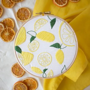 Kit diy broderie - la farandole citron
