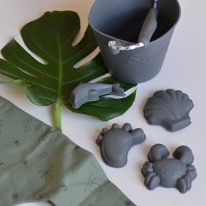 Seau de plage - flexible - gris -