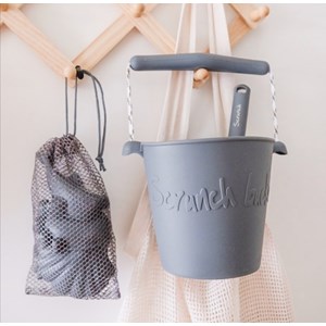 Seau de plage - flexible - gris -