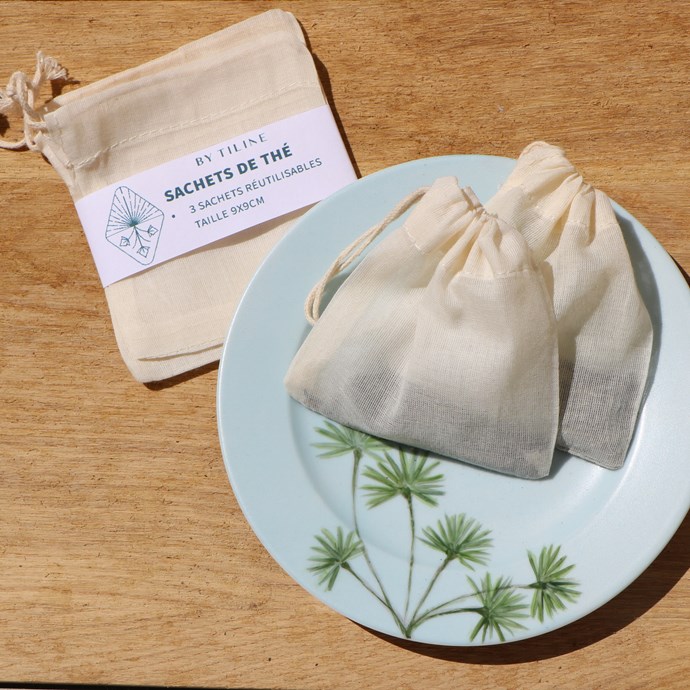 Sachet de thé lavable & réutilisable en tissu - Solide !