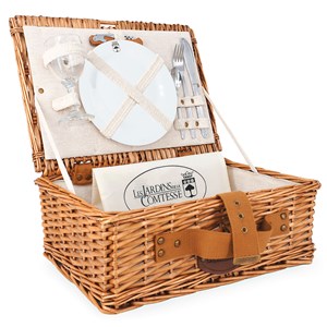 Panier pique-nique solo tissu lin 1p