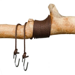 Kit fixation hamac corde marron