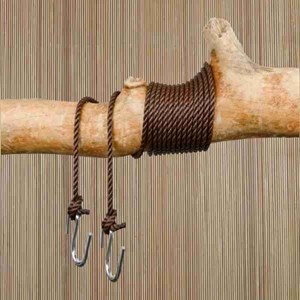 Kit fixation hamac corde marron