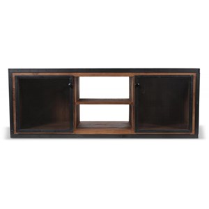 Meuble tv bois-métal marron - eduline