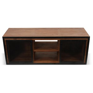 Meuble tv bois-métal marron - eduline