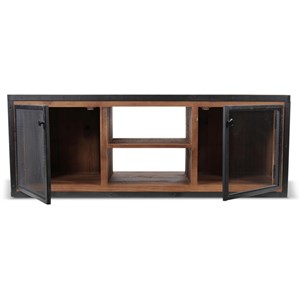 Meuble tv bois-métal marron - eduline