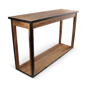 Console drapier bois-métal marron -