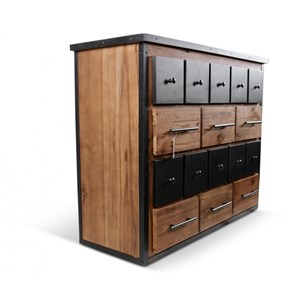 Commode grainetier 16 tiroirs bois-métal