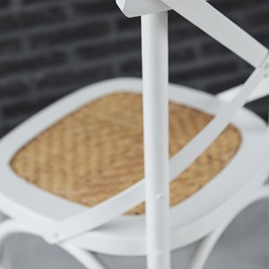 Lot 2 chaises bistrot acajou et rotin