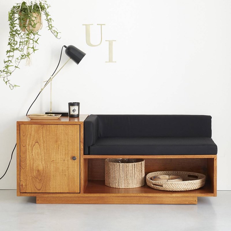 Berah Getah - Banc d'entrée vintage en bois