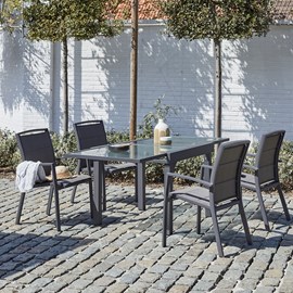 Salon jardin aluminium gris 4&nbsp;8p