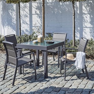 Salon jardin aluminium gris 4&nbsp;8p
