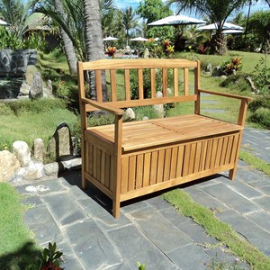 Banc de jardin en acacia avec rangement