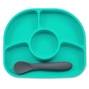 Assiette anti-dégât et cuillère en silic