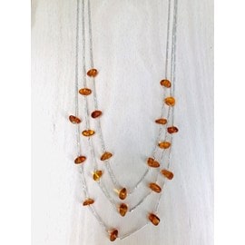 Collier trois rangs ambre