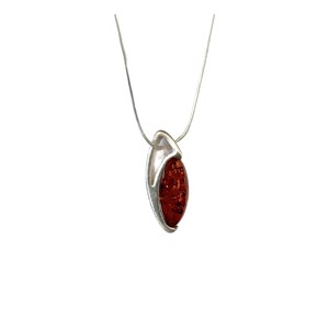 Collier ambre, argent