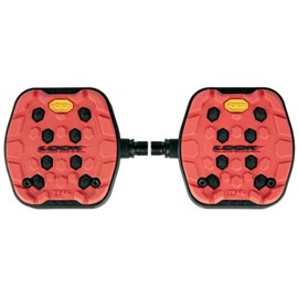 Pédales vélo plates grip vibram - rouge