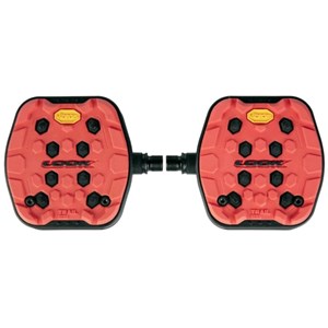 Pédales vélo plates grip vibram - rouge