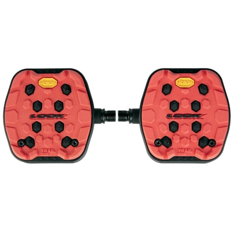 Pédales vélo plates grip vibram - rouge