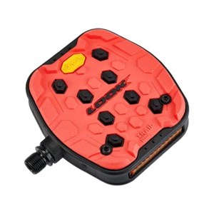 Pédales vélo plates grip vibram - rouge