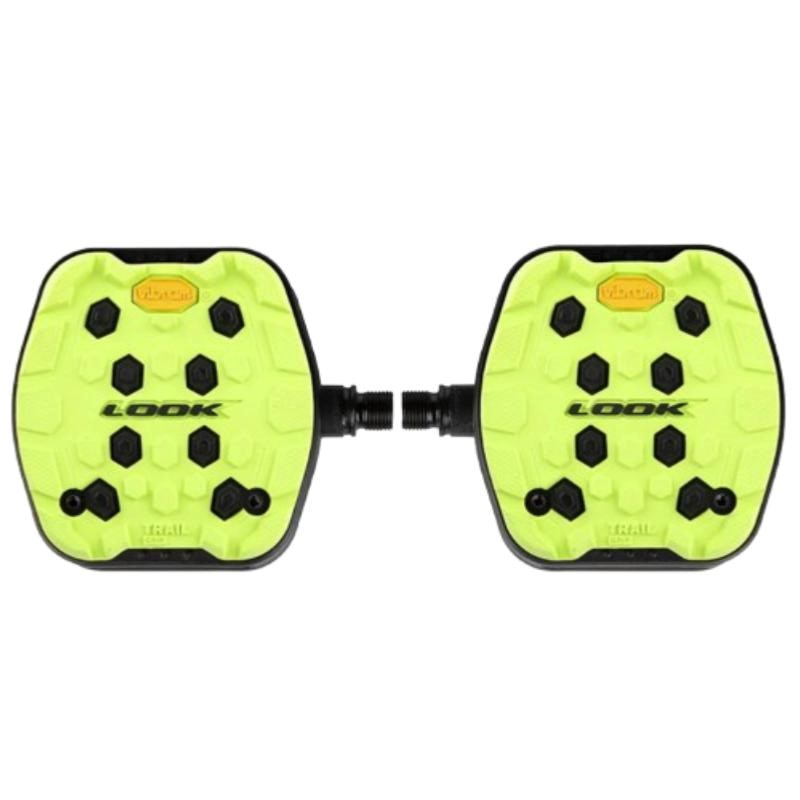 Pédales vélo plates grip vibram - jaune