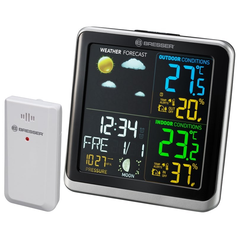 Horloge météo LCD JUMBO Température, humidité et prévisions météorologiques  BRESSER