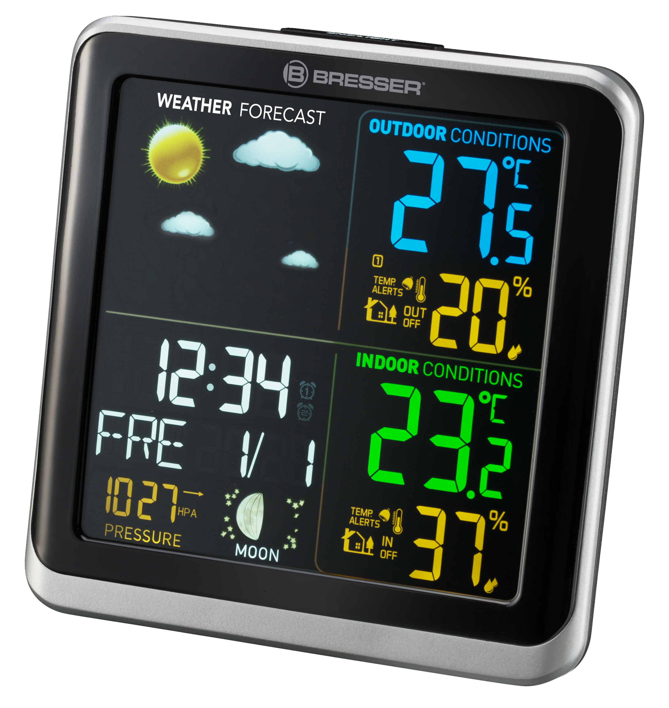Station météo avec écran couleur, thermomètre et hygromètre - Bresser 
