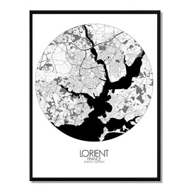 Lorient carte ville  city map rond