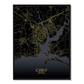 Lorient carte ville  city map nuit