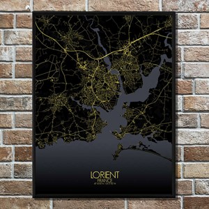 Lorient carte ville city map nuit