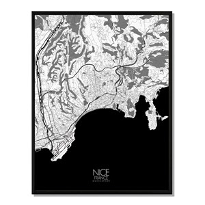 Nice carte ville city map n&b