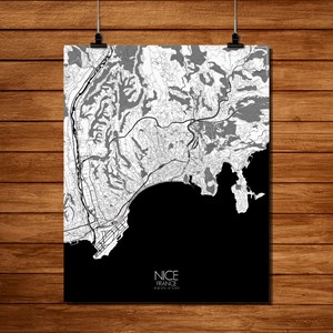 Nice carte ville city map n&b