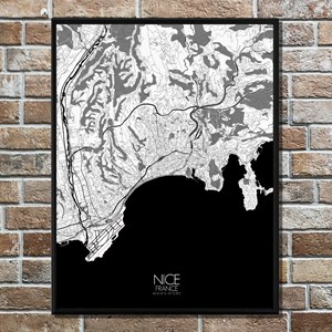 Nice carte ville city map n&b