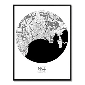 Nice carte ville city map rond