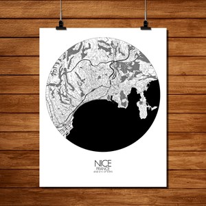 Nice carte ville city map rond