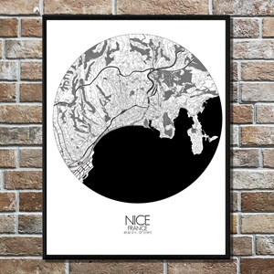 Nice carte ville city map rond