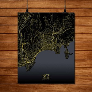 Nice carte ville  city map nuit