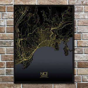 Nice carte ville  city map nuit