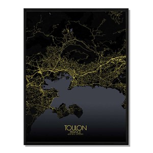 Toulon carte ville  city map nuit