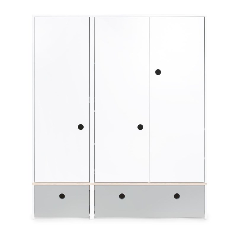 Wookids - Armoire 3 portes colorflex pearl grey