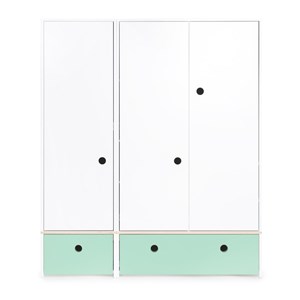 Armoire 3 portes colorflex tiroirs mint