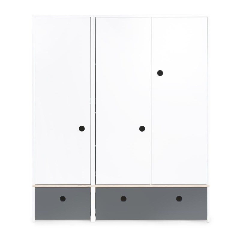 Wookids - Armoire 3 portes colorflex space grey