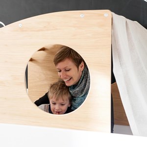 Lit mezzanine-cabine coulissante kasva