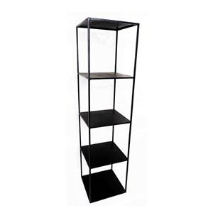 Etagère colonne en métal noir mat 140 c