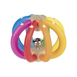 Hochet-balle flexible en bois pour bébé