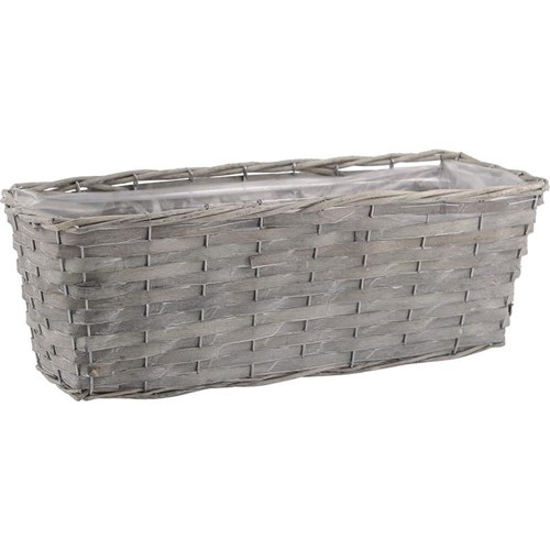 Aubry Gaspard - Jardinière en osier gris clair 35 cm