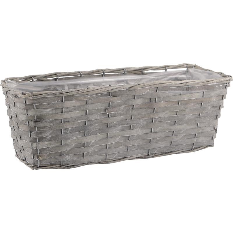 Aubry Gaspard - Jardinière en osier gris clair 50 cm