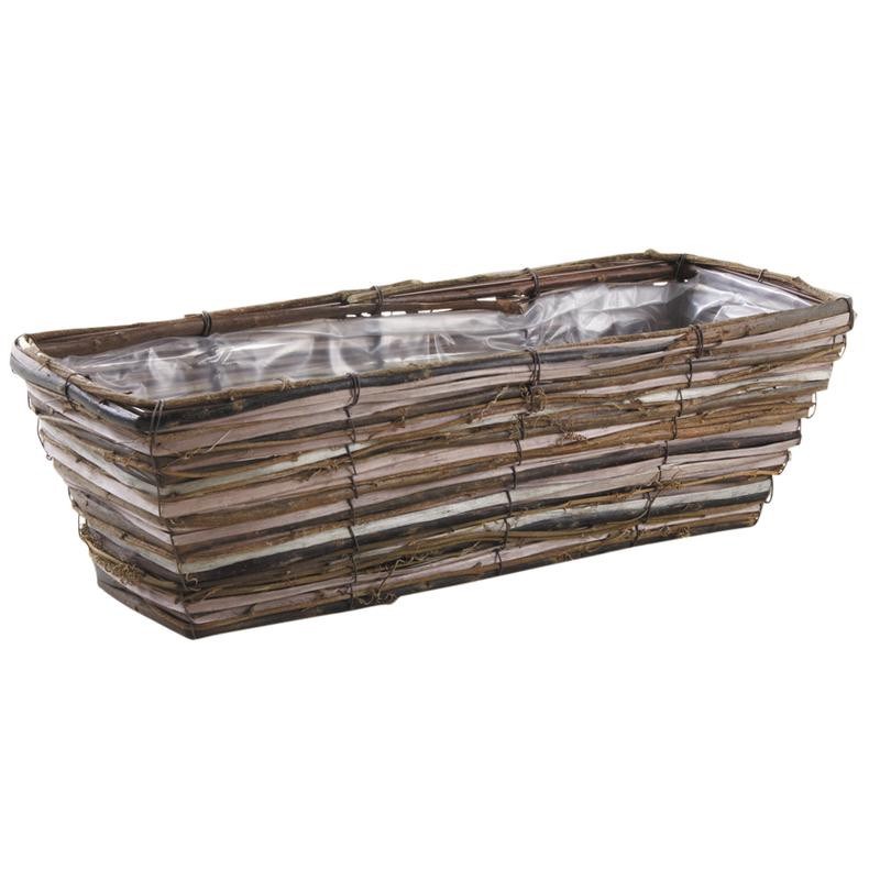 Aubry Gaspard - Jardinière osier et bois 50cm