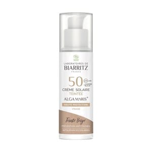 Crème solaire visage teintée spf50 bio