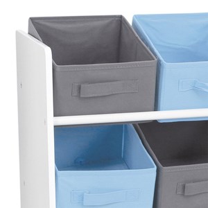 Meuble 9 panières pour enfant bleu gris